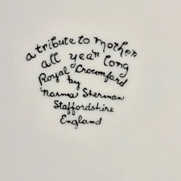 Royal Croconford Plate 1977 A Tribute to Mother All Year Long England Vintage - Picture 5 of 11